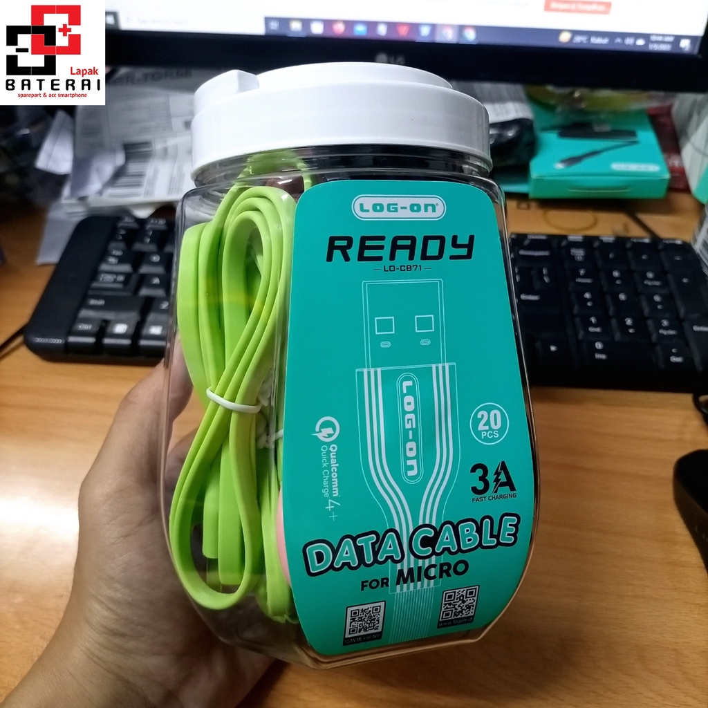 LOG - ON CB71 Kabel Data Micro Usb 3.0A Fast Charging / Kabel Charger Quick Charger Qualcomm 4
