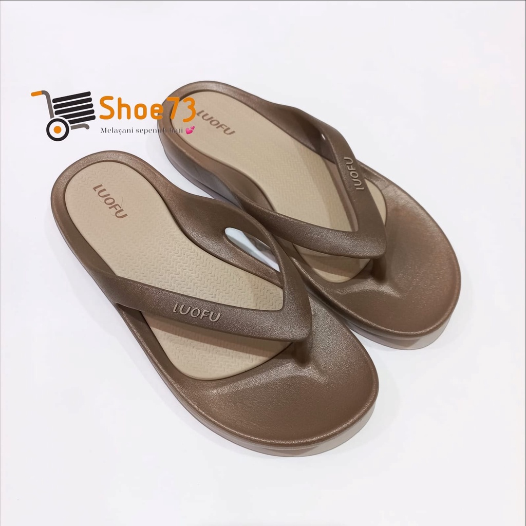 LUOFU F 2327 E01WTC SIZE 36-40 ORIGINAL l Sandal jepit jelly wanita l Sendal cewek impor