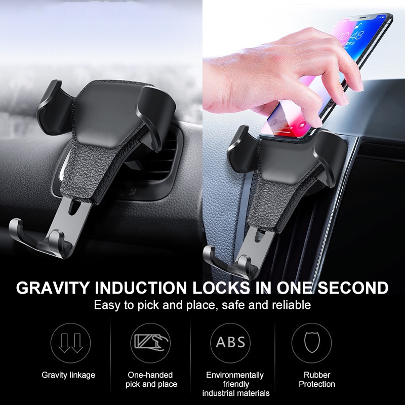 ESSGOO Car Phone Holder Gravity Induction Automatic Lock Environmental Protection Materials for 4-6 Inch Devices