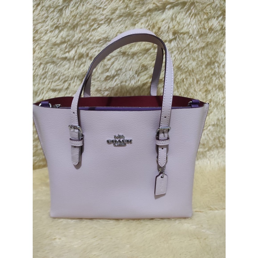 coach mollie 25 satchel ice pink leather