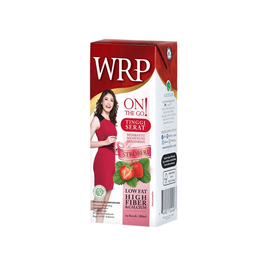 WRP Langsung Minum 200ml Susu Cair Wrp On the Go Rasa Kopi Stroberi Coklat Strawberry Original Wrp UHT Susu Diet Rendah Lemak