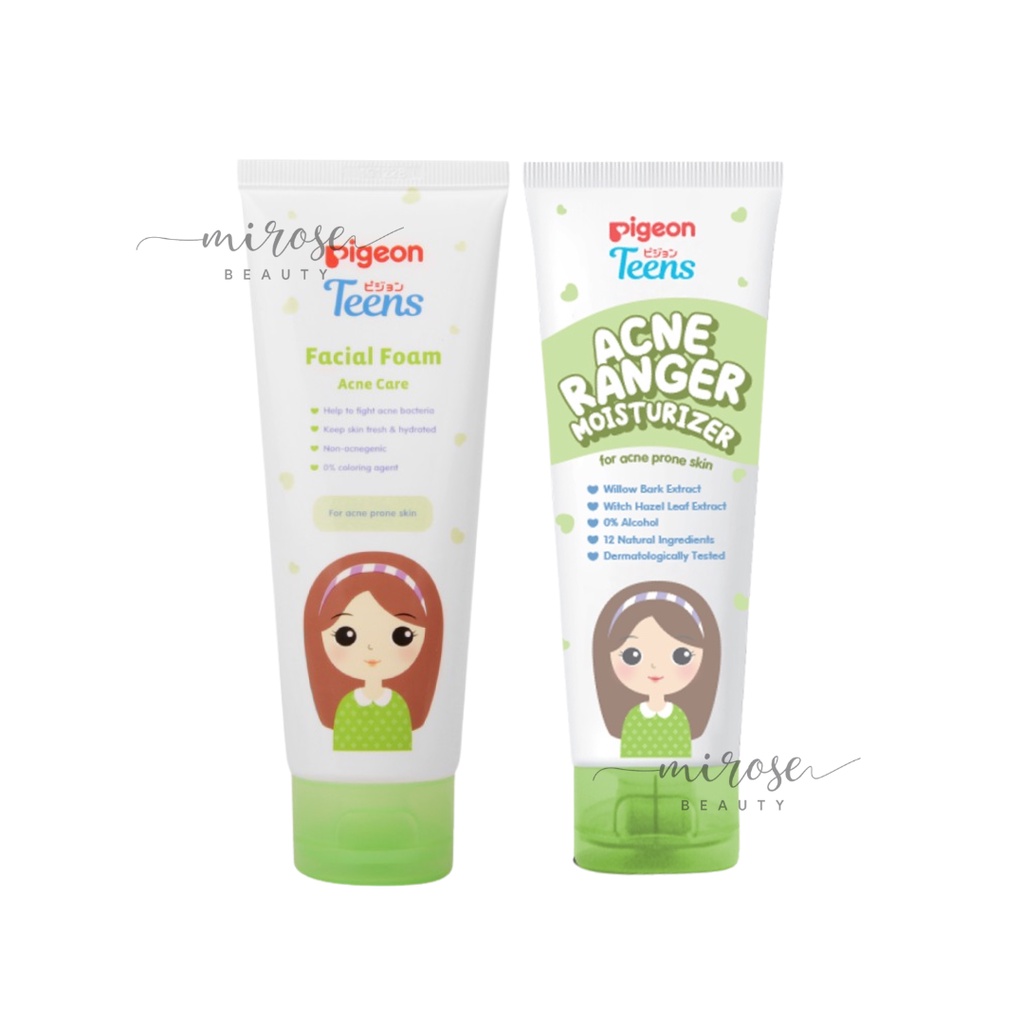 [ISI 2] PIGEON TEENS Paket Acne 1 : Acne Care Wash 100ml + Acne Ranger Moisturizer 20ml / 50ml | Paket Jerawat Remaja Isi 2