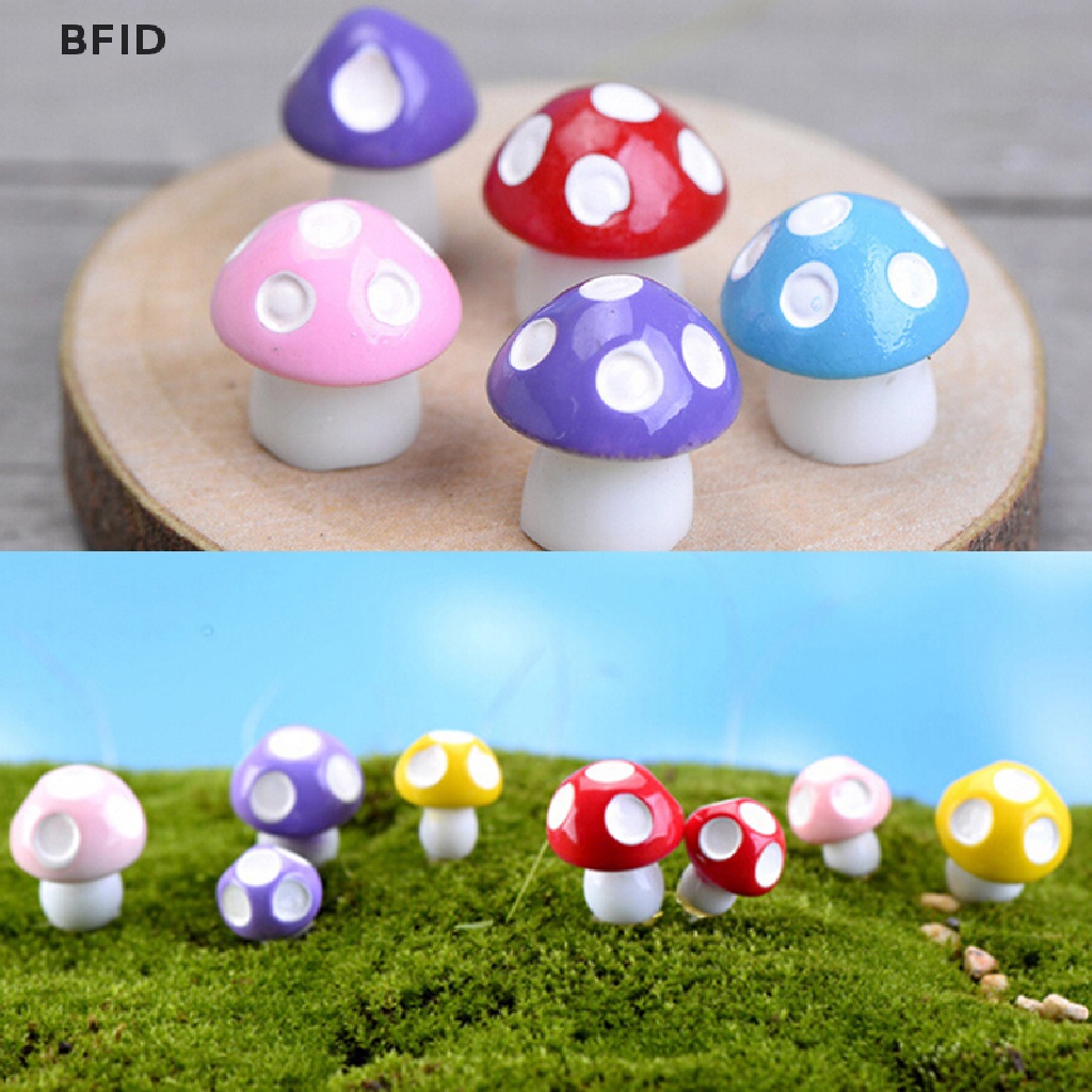 [BFID] 10/20pcs Ornamen Taman Jamur Mini Lucu Miniatur Pot Tanaman Rumah Boneka Peri [ID]