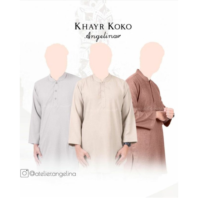 [NEW] Setelan Khayr koko Atasan Celana Pinkish Peach size L Rijek noda AA Atelier Angelina