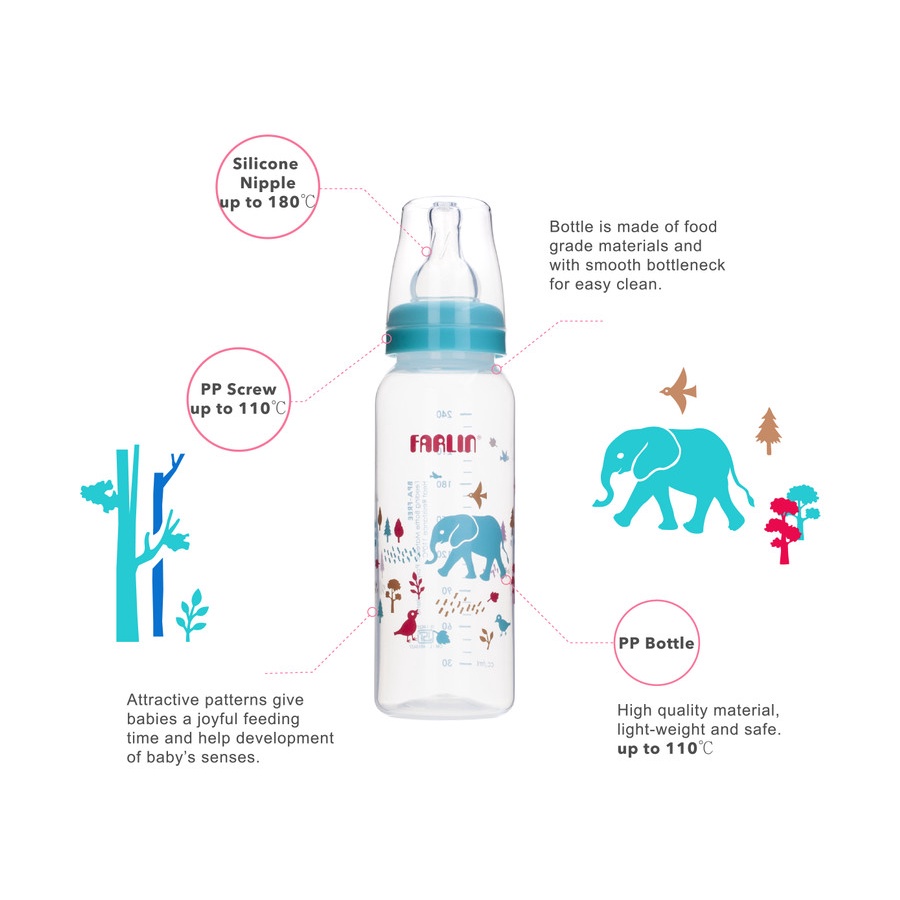 FARLIN MomFit PP Standard Neck Feeding Bottle 240 ml