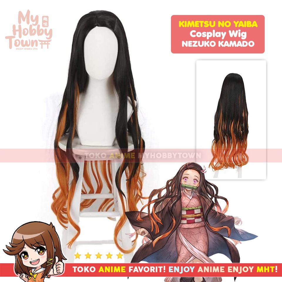 Wig Cosplay Anime Kimetsu no Yaiba Demon Slayer : Kamado Nezuko