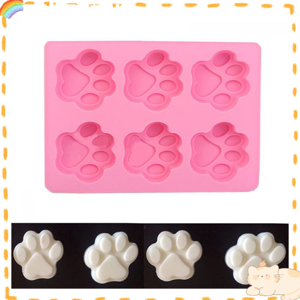 Solighter Cetakan Sabun Alat Baking Fondant Sugarcraft Silikon Lentur 6-cat's Paw