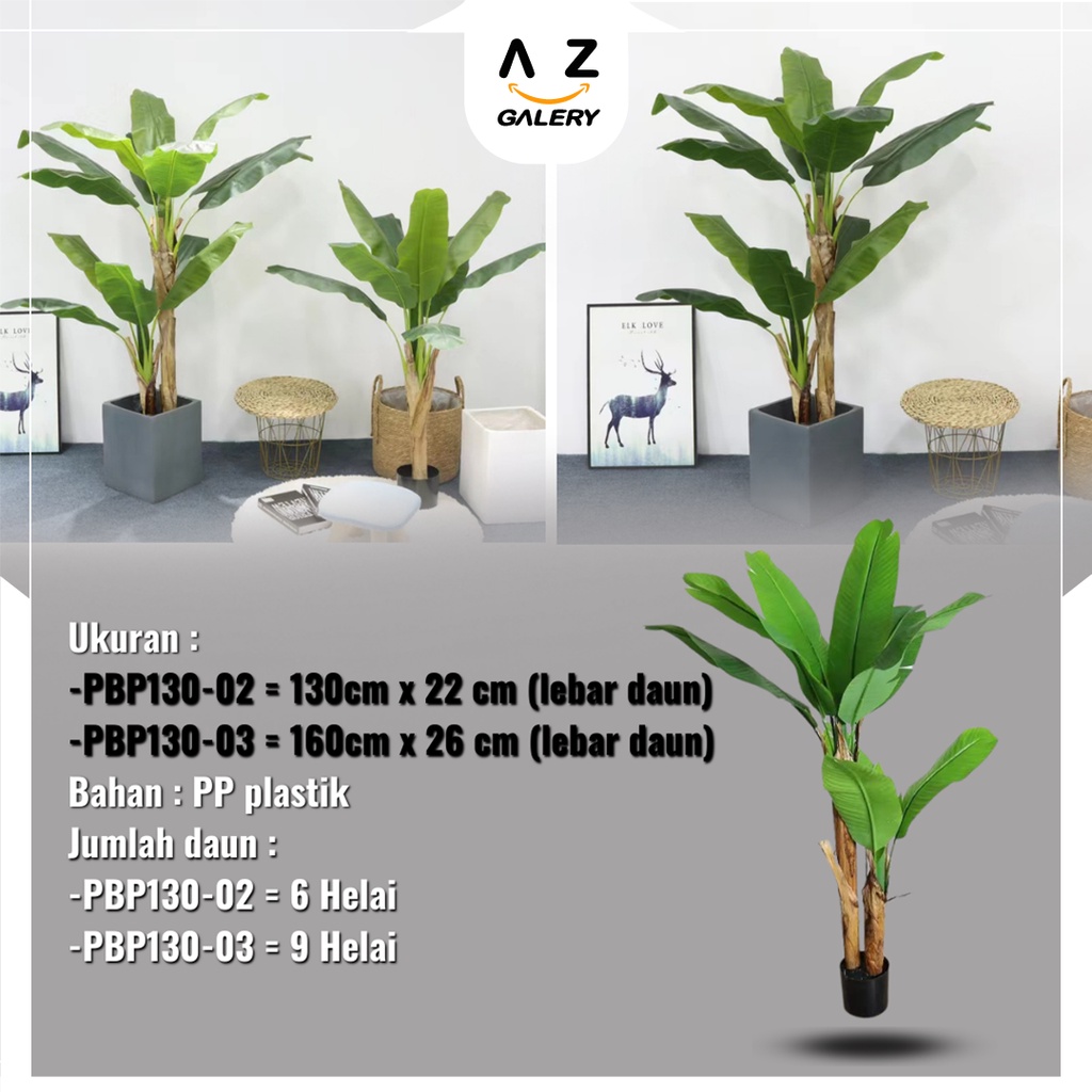 Pohon Hias Plastik Artificial Large Banana Tree Tanaman Jumbo Hiasan Sudut Rumah Taman Aesthetic Azgalery PBP130