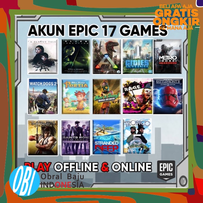 Obral / Original Sale Promo Akun Epic 17 Games Pc Original Special Terbaru Garansi