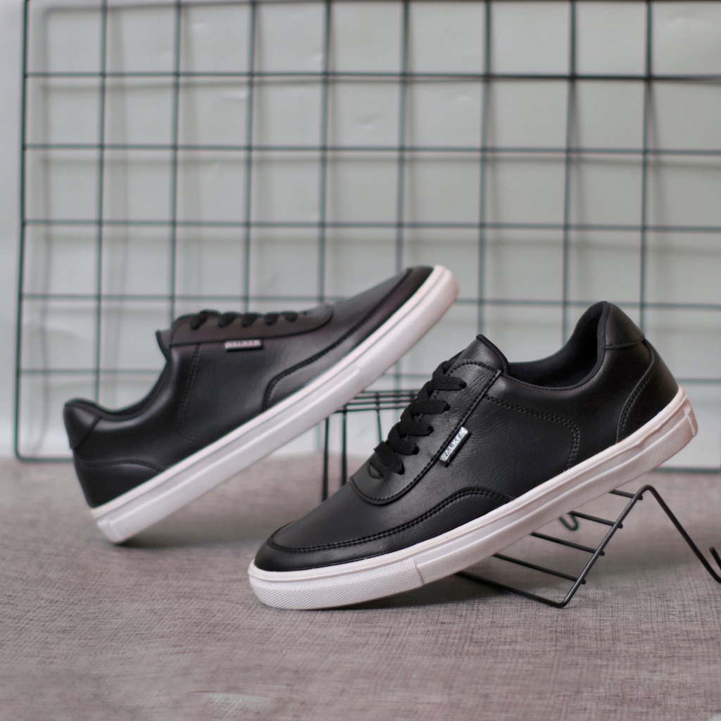 BARKLEY X Sepatu Formal Pria Sneakers Casual Kerja Sekolah Hitam Kulit Asli Original Fashion Trandy 2023