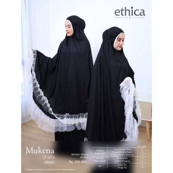 Mukena Ethica Mukena Shafa dan Shafa Kids Hitam