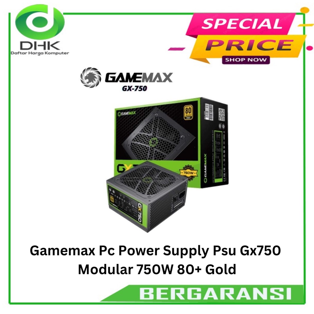 Gamemax Pc Power Supply Psu Gx750 Modular 750W 80+ Gold