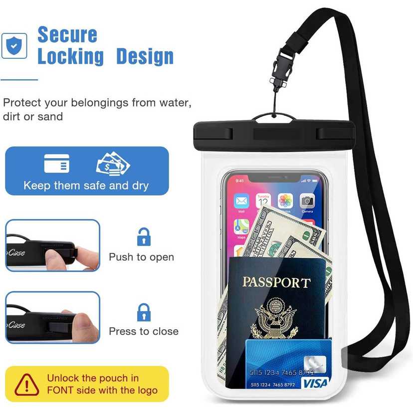 ( 100% BARANG ORI ) AUW Casing Anti Air Smartphone Waterproof 6 Inch - ABS175-100