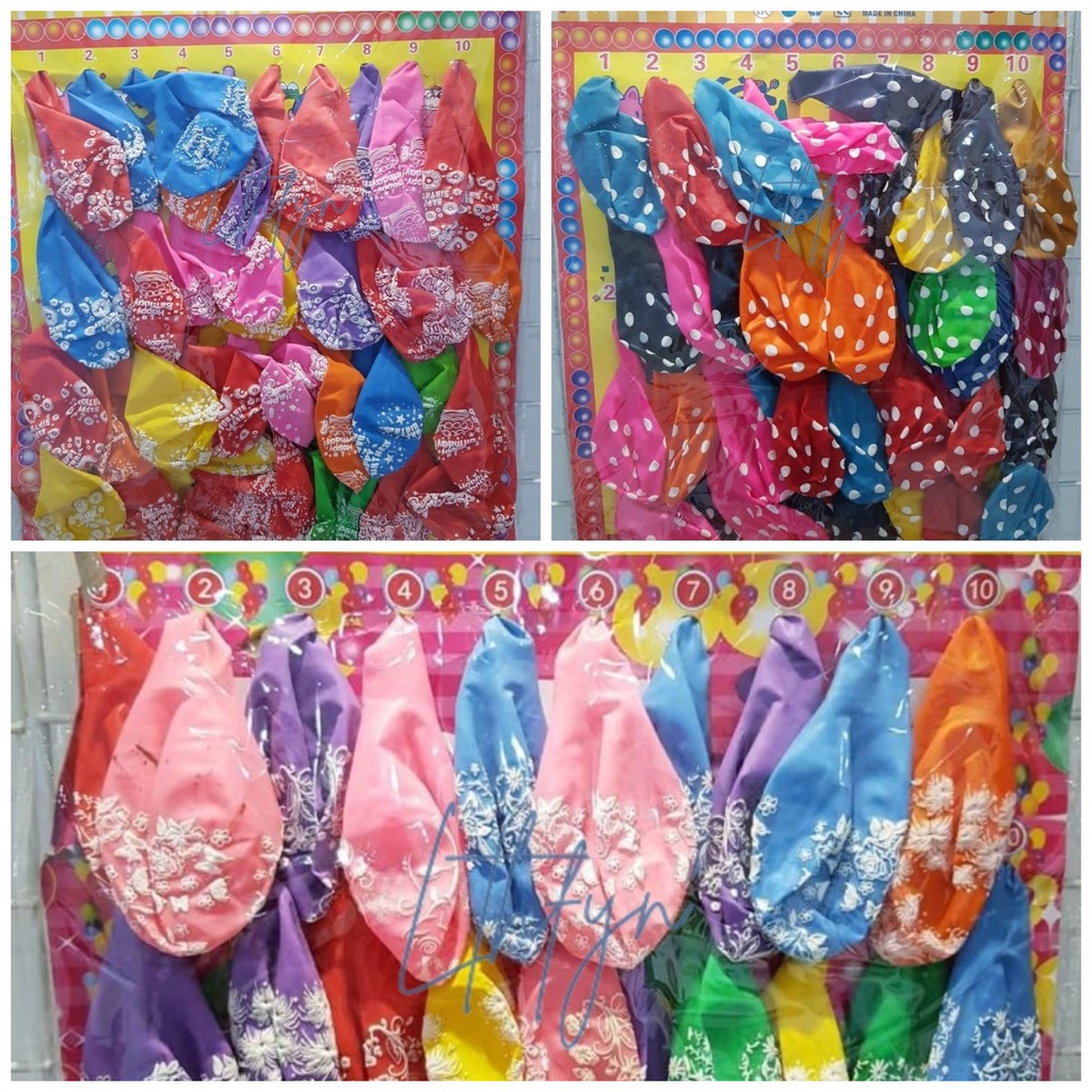 BALON ULANG TAHUN / POLKADOT / HAPPY BIRTHDAY // 1 LEMBAR ISI 40 PCS