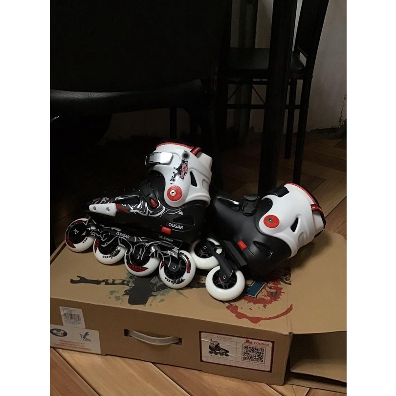 Sepatu Roda Inline Skate Cougar Freedom MZS307 Black White (Ukuran 44)