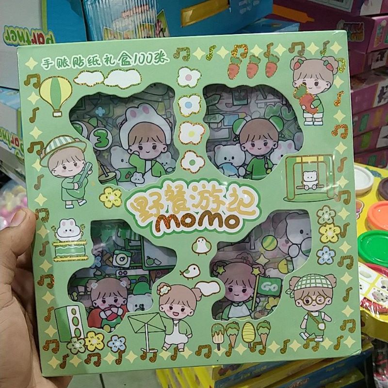 mainan anak stiker momo