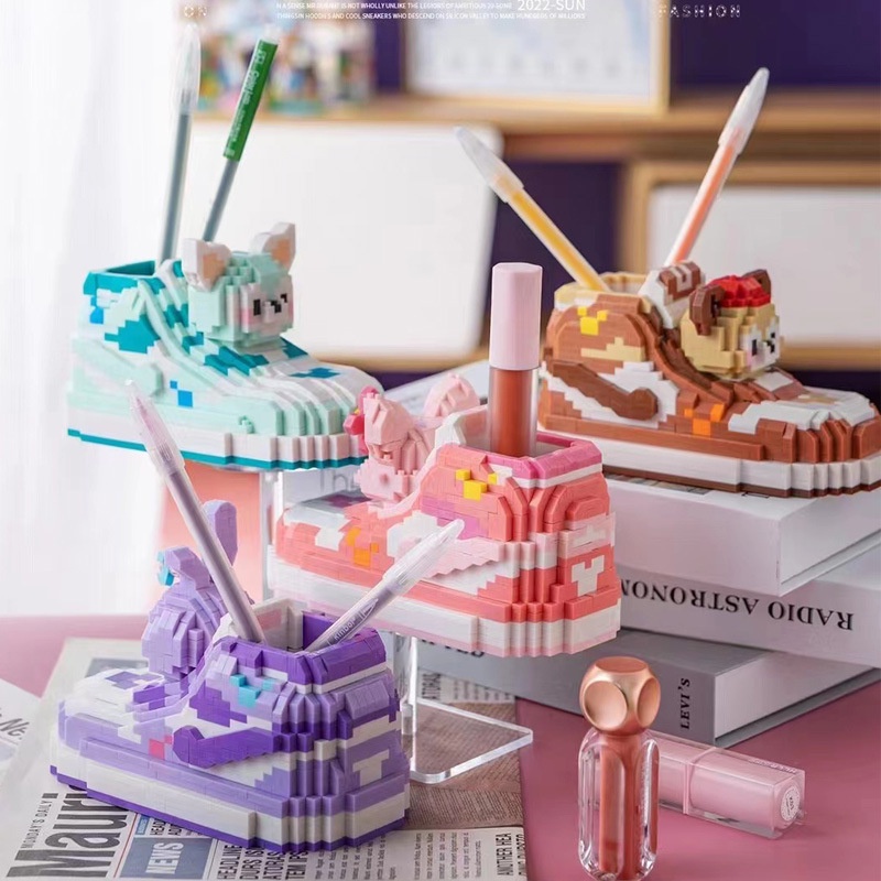 Mainan Balok Susun Model Sepatu Mainan Anak Mainan Edukasi DIY 3DPuzzle Nano Block