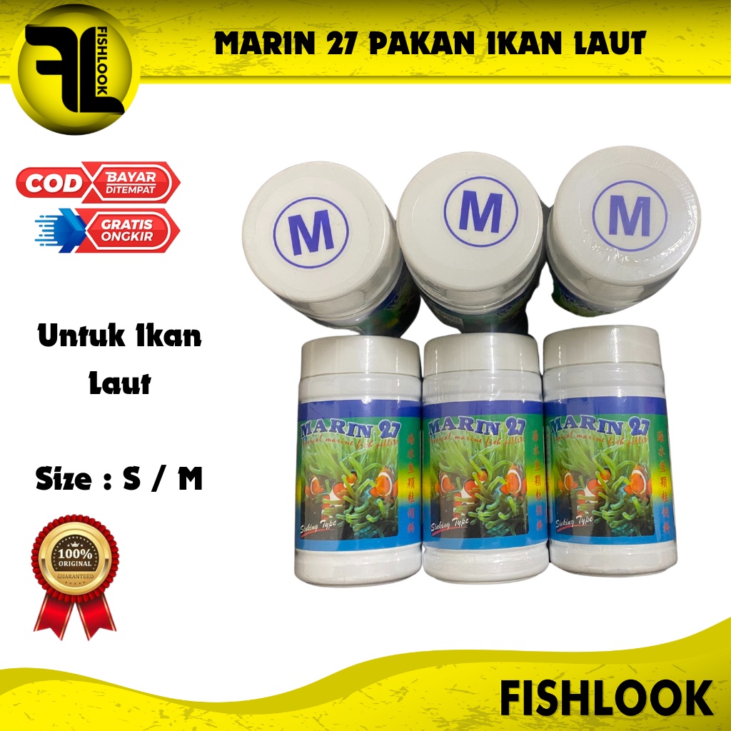 Marin 27 makanan pakan ikan laut salt water fish food 50gr Small Medium