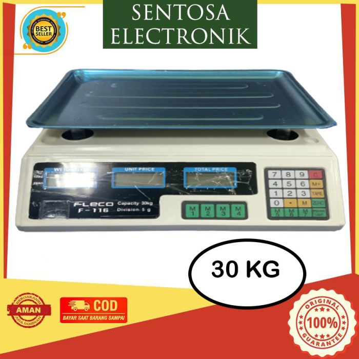 Timbangan Timbangan Digital Fleco F-116 / Timbangan 30Kg Daging / Buah / Sayur