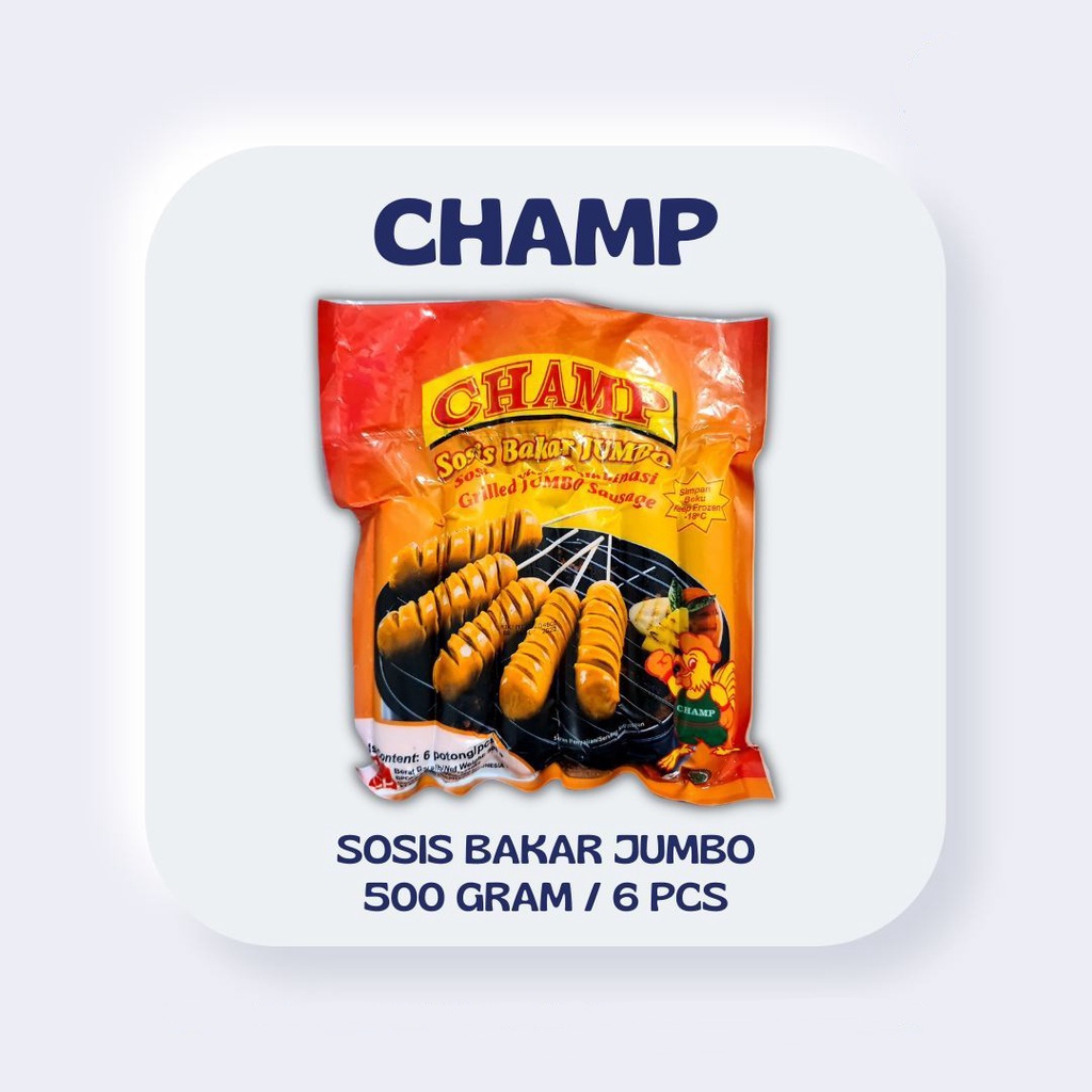 

ADDRIELLA Champ Sosis Bakar Jumbo 500gr/Isi 6pcs | Champ/Frozenfood/Frozenfood Murah