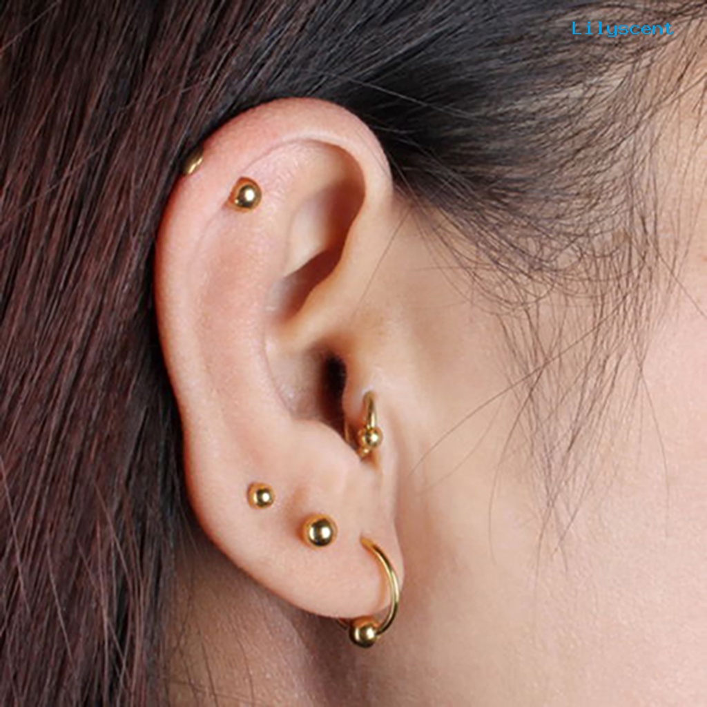 [LS] Ear Studs Simple Easy Matching Titanium Steel Bentuk Barbel Anting Wanita Helix Tragus Untuk Pesta