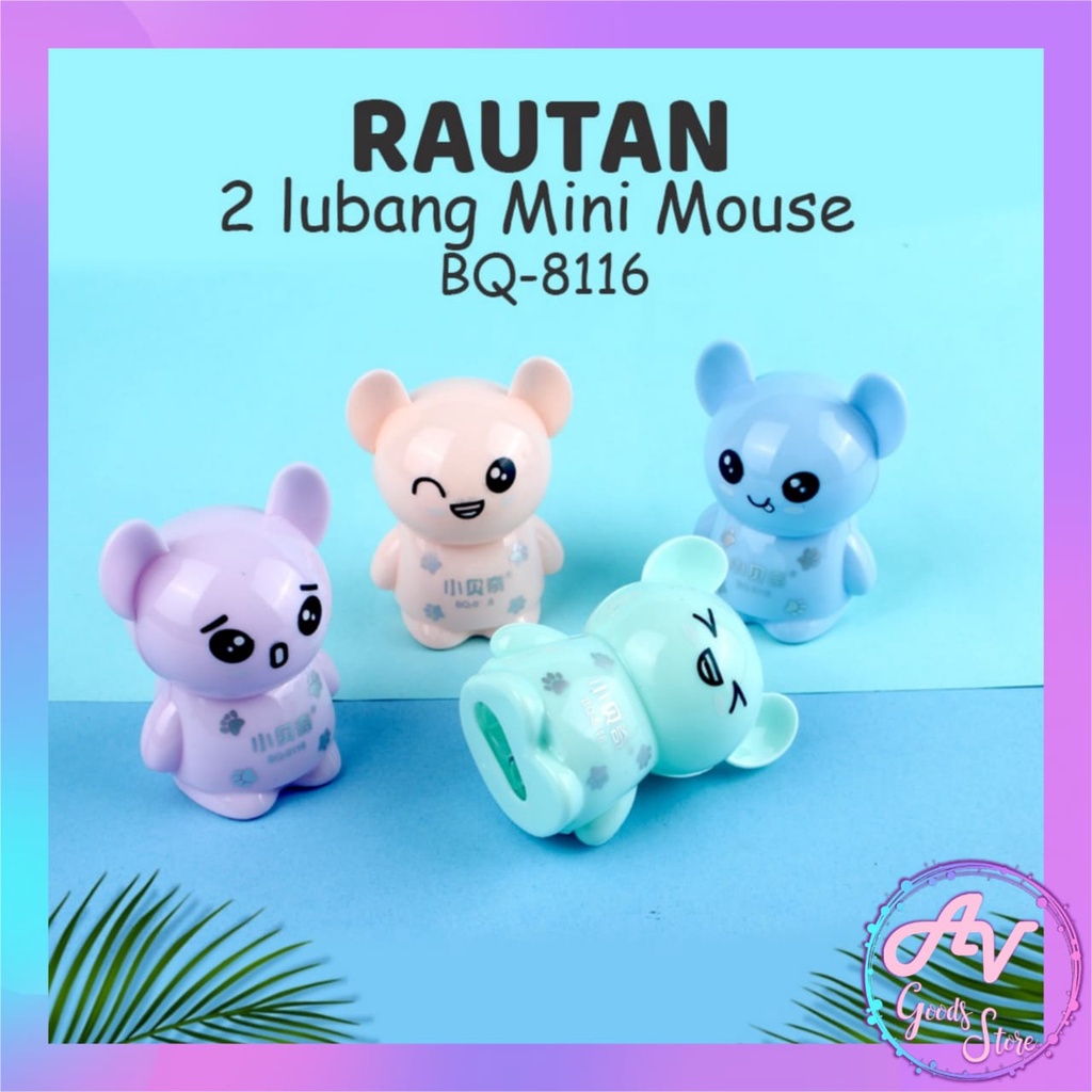 

Rautan 2 Lubang Mouse BQ-8116 / Serutan pensil fancy / Rautan Lucu