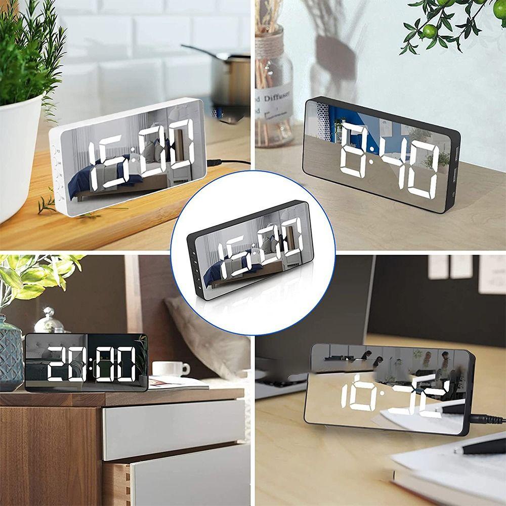 Populer Jam Alarm Meja Samping Tempat Tidur Backlight Suhu Kalender Angka Clock LED Digital