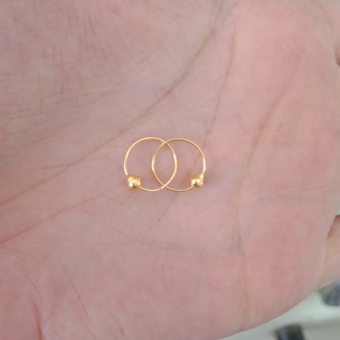 anting bulat merica emas asli kadar 700 70% 18k 22 gold anak dewasa gi