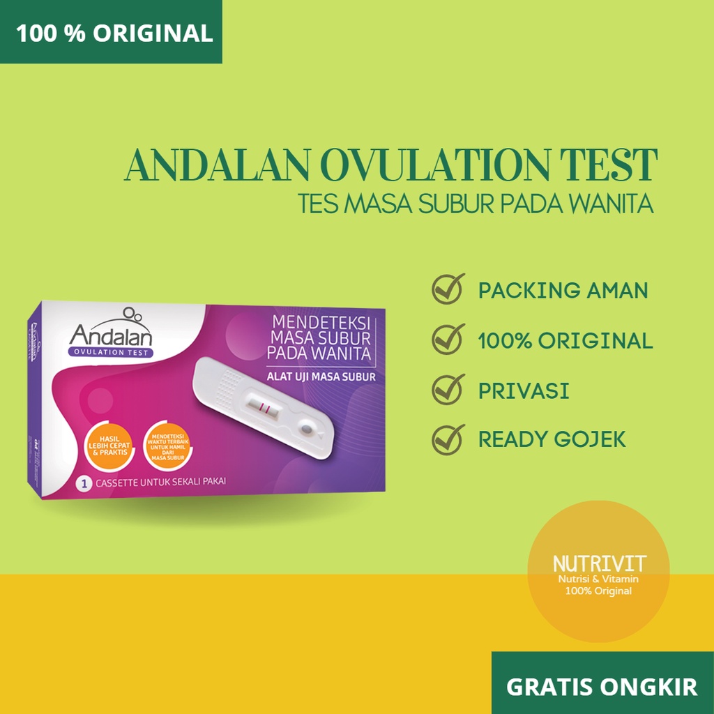 Andalan Ovulation Test Kesuburan Wanita Masa Subur - LH Test Ovulasi Ovutest - COD