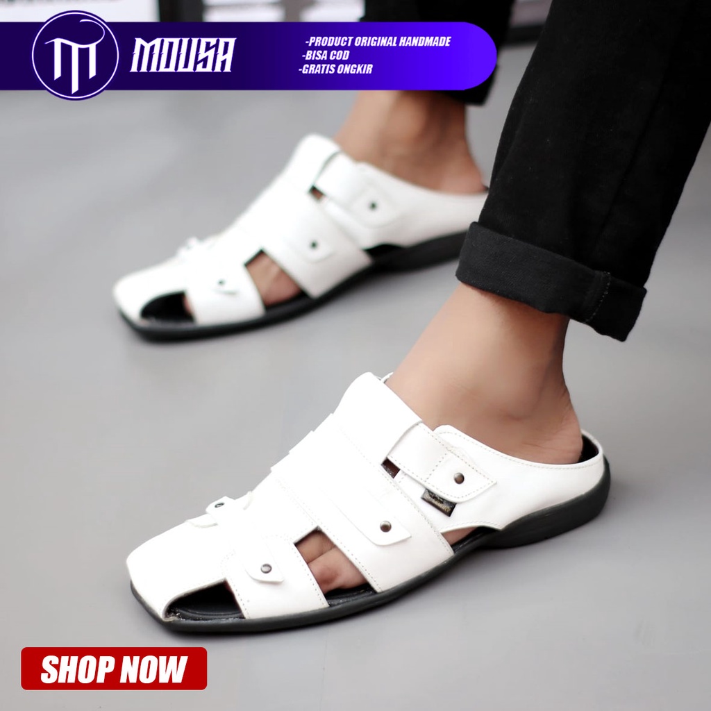 Sandal Slop Pria Kulit Asli Mousa Hago