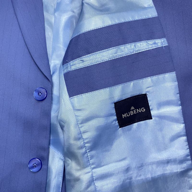 Mubeng - Elegant Jas Slimfit Blue Stripe Black (Limited)