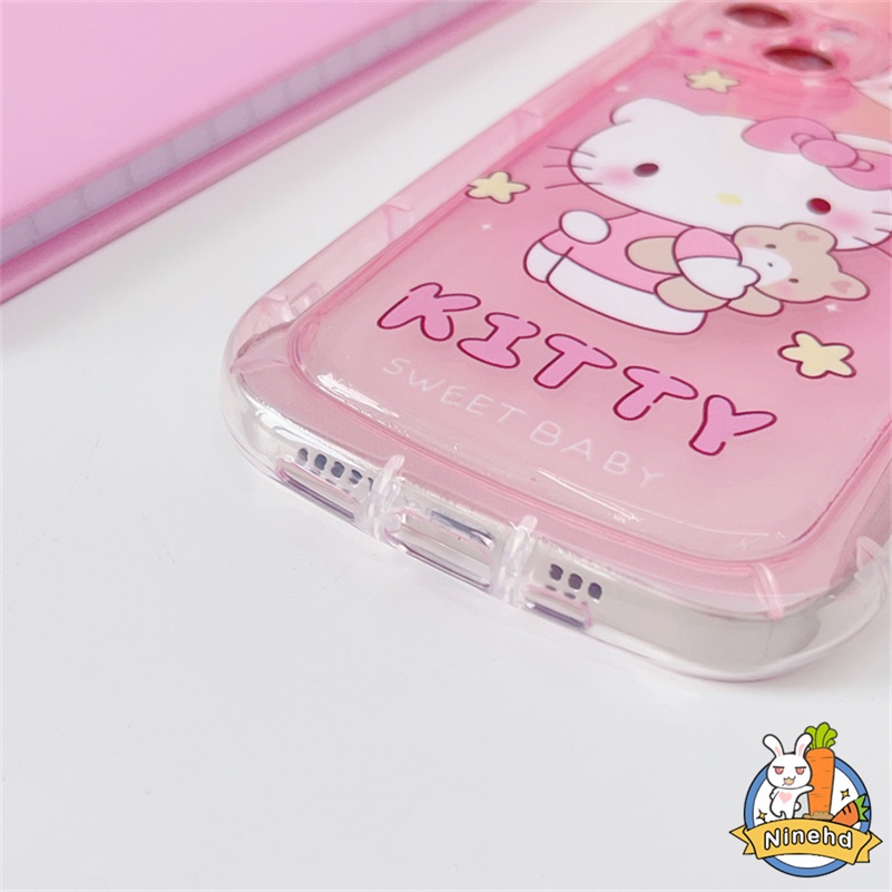 Soft Case Silikon Motif Kartun Kitty Untuk iPhone 14 13 12 11 Pro Max X Xr Xs Max 8 7 6 6s Plus SE 2020