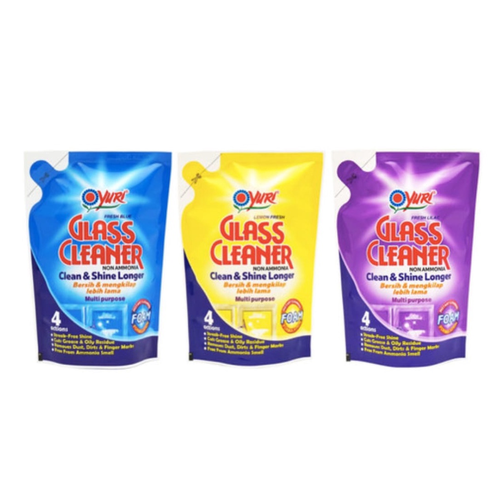 Pembersih serba guna yuri glass cleaner repil 410ml