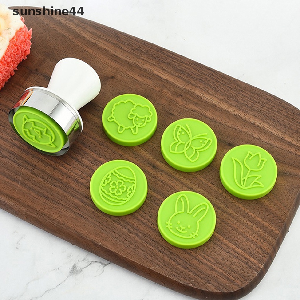 Sunshine 6PCS/Set Kartun Cookies Stamps Cetakan Cookies Plunger Cutter Fondant Dekorasi Kue.