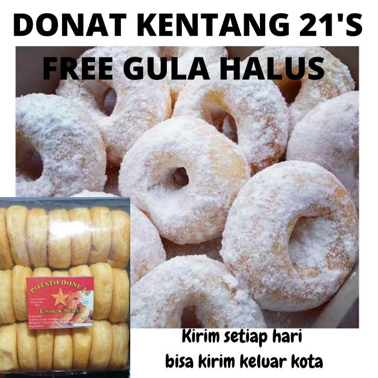 

6.6 Product HOT HOME MADE Donat Kentang DONTANG siap goreng gratis gula putih isi 21 & 12 pcs jumbo (600 gr)