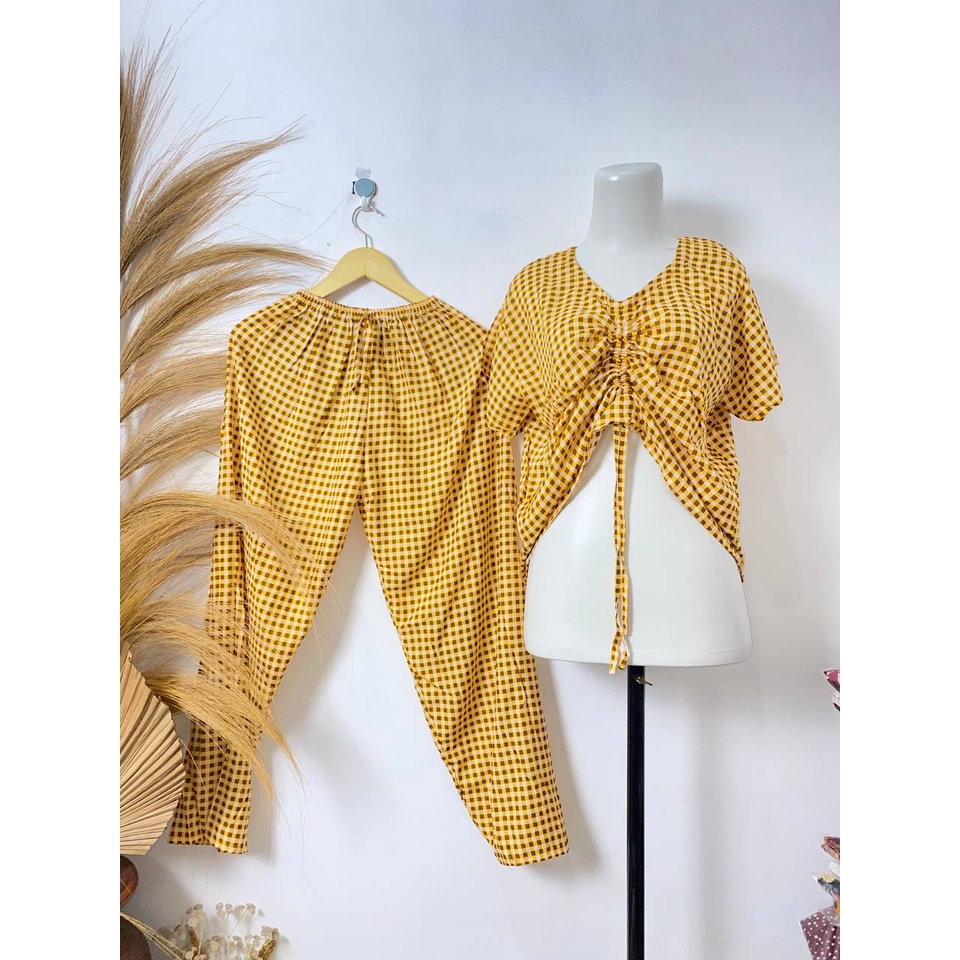 Setelan Celana Panjang Tali Serut/One Set