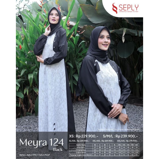 Gamis Seply Meyra 124 Black dan Maroon