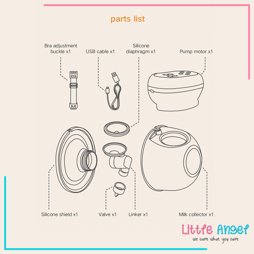 POMPA ASI HANDSFREE ELEKTRIK Tanpa Kabel Otomatis Portable Botol Susu Bayi USB Rechargeable Baby Breast Pump Electric Tempat Simpan ASI Premium