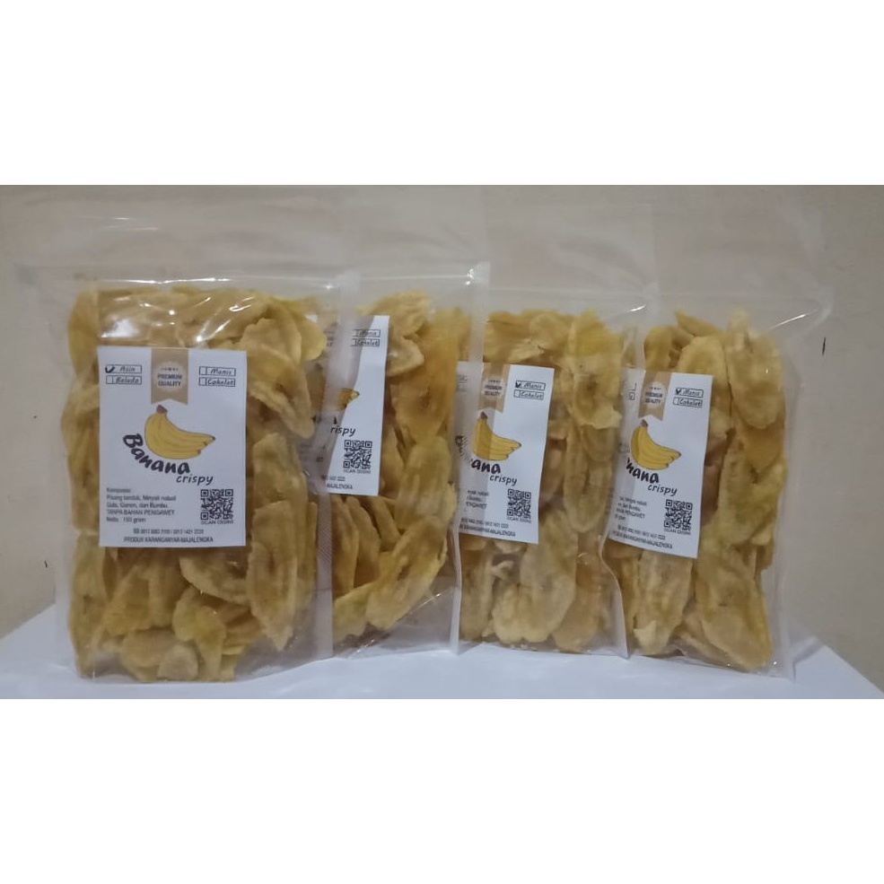 

Banana Crispy Keripik Pisang Tanduk 4 bungkus Asin dan Manis