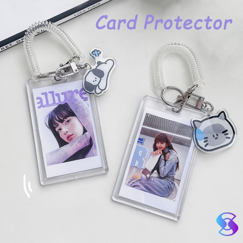 

Card Protector/Card Holder/Gantungan Kunci Holder Kartu Bahan Akrilik Transparan Ukuran 3 Inci-Suning Mall