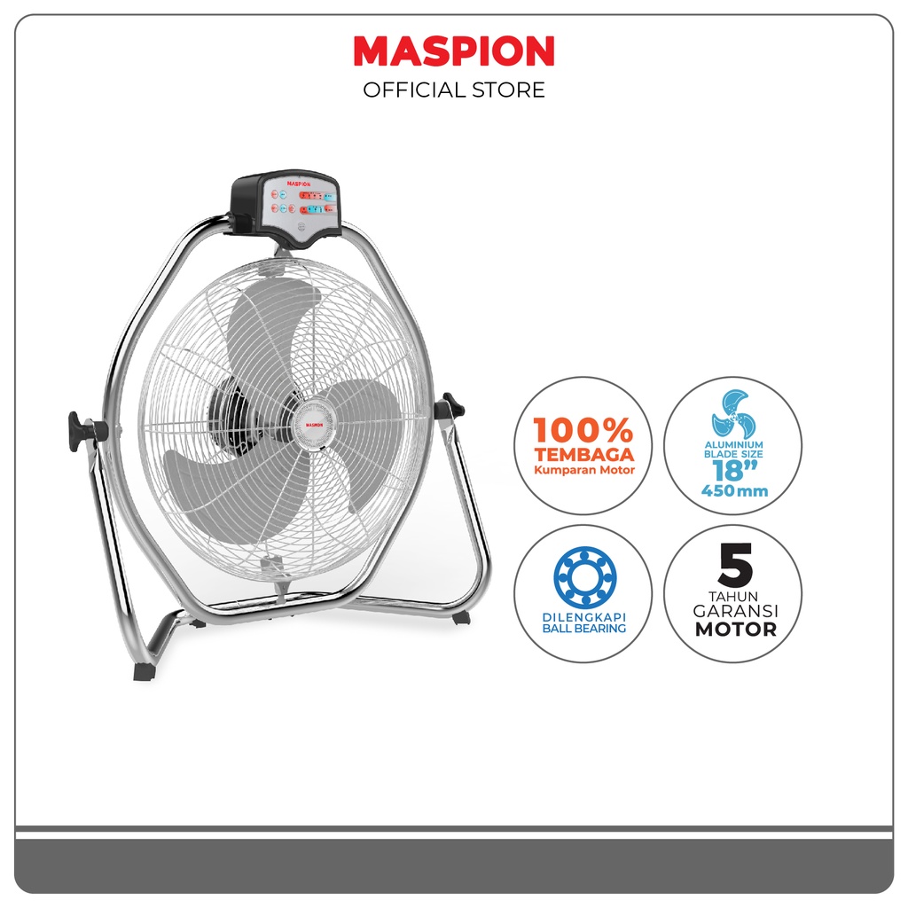 Maspion Industrial Power Fan Kipas Angin 18 Inch PW-1807 RC