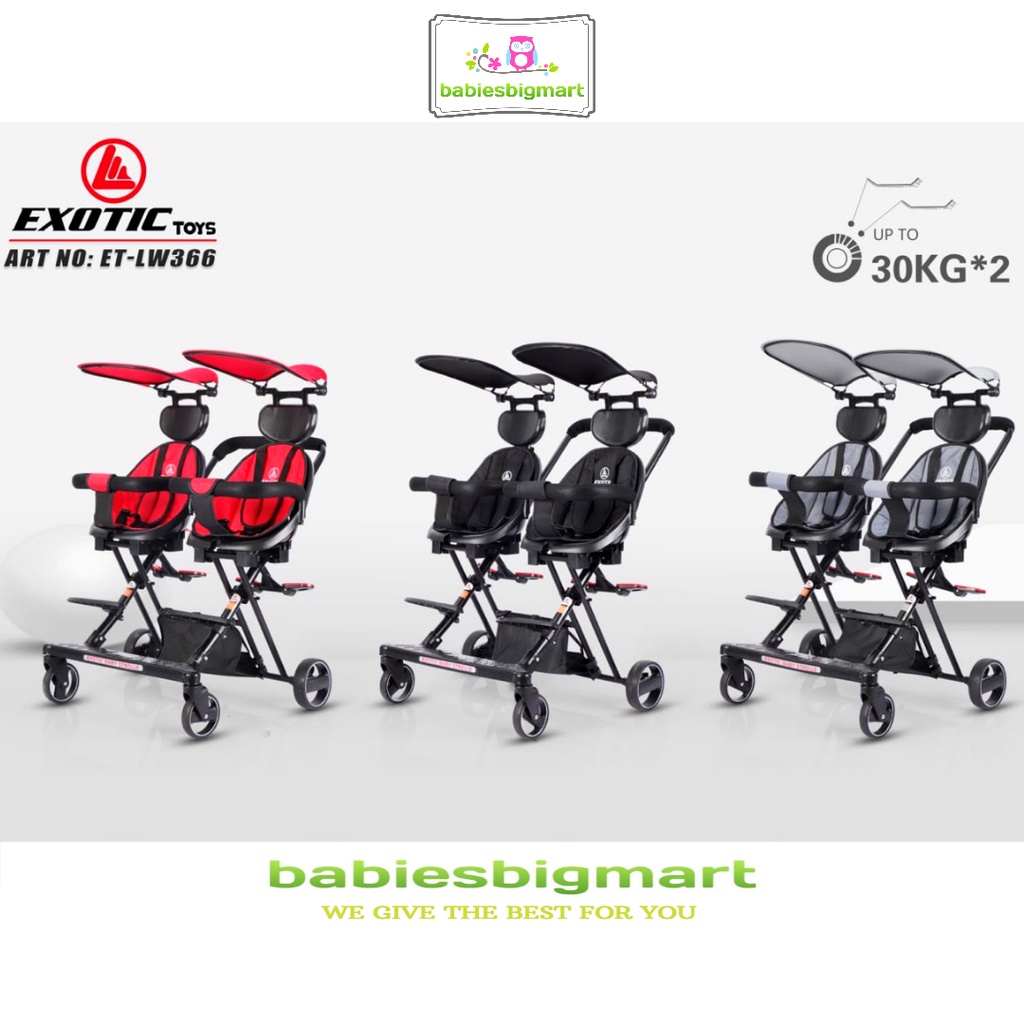 Magic Stroller EXOTIC ET LW 366 Kembar Kereta Dorong Stroler Anak New Hadap Depan Dan Belakang