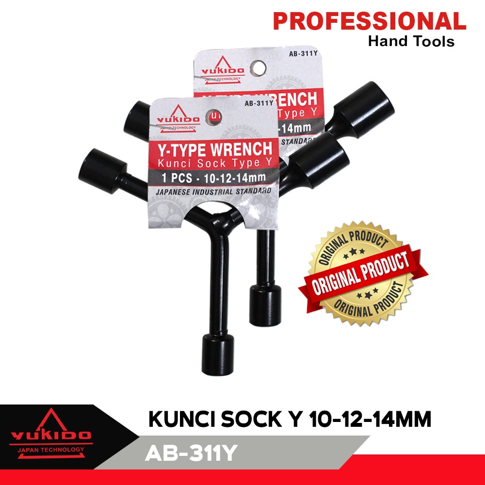 COD Kunci Sok Y 8 x 10 x 12 mm KUNCI Y 10 X 12 X14 KUNCI Y 12 X 14 X 17 Pendek / Kunci Sok Y Murah / Kunci Sock Shock Socket HITAM