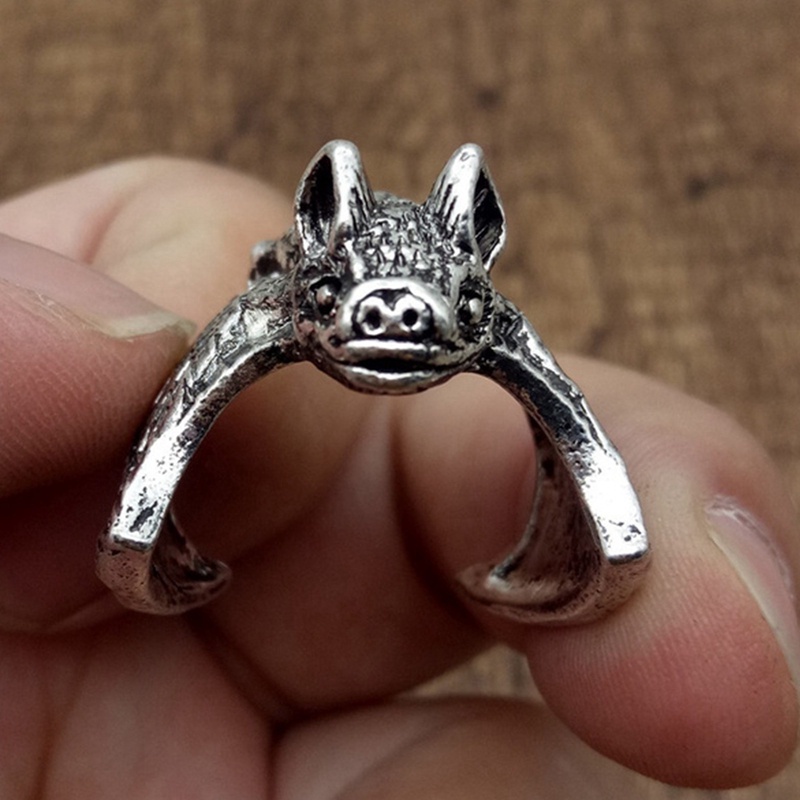 Vintage Bat Rings Fashion Retro Style Adjustable Bat Rings Untuk Wanita Pria Bat Jewellery