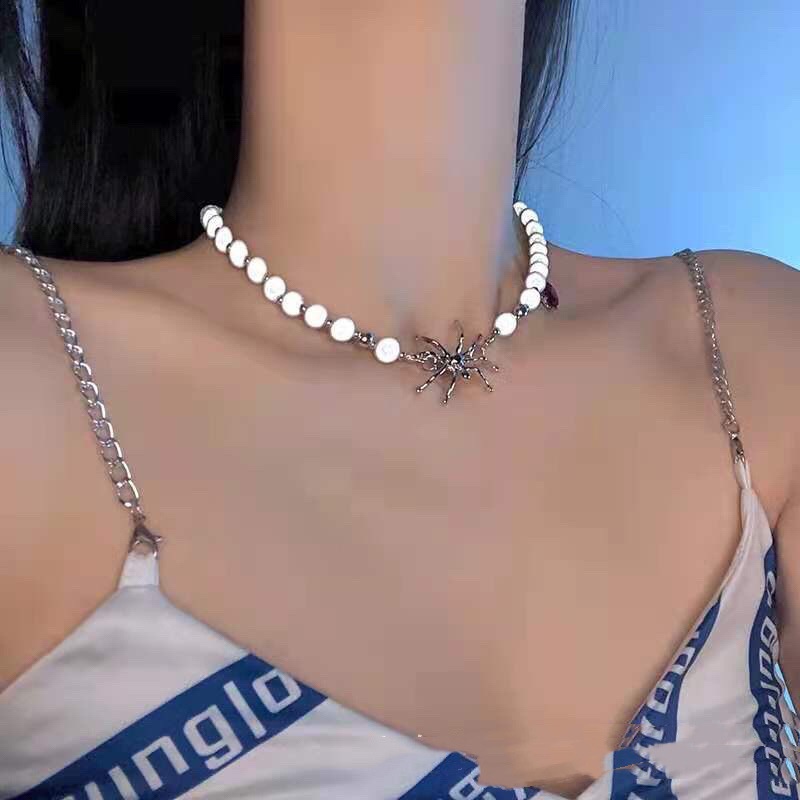 [Spider Series] Spider Kalung Aksesoris Rantai Klavikula Diablo Retro Mewah Ringan