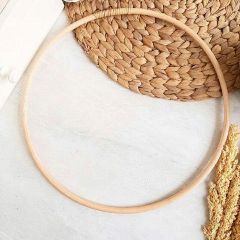 Ring Bunga Dekorasi Custom Nama Lingkaran Ranting Hias Rustik Lamaran Rotan