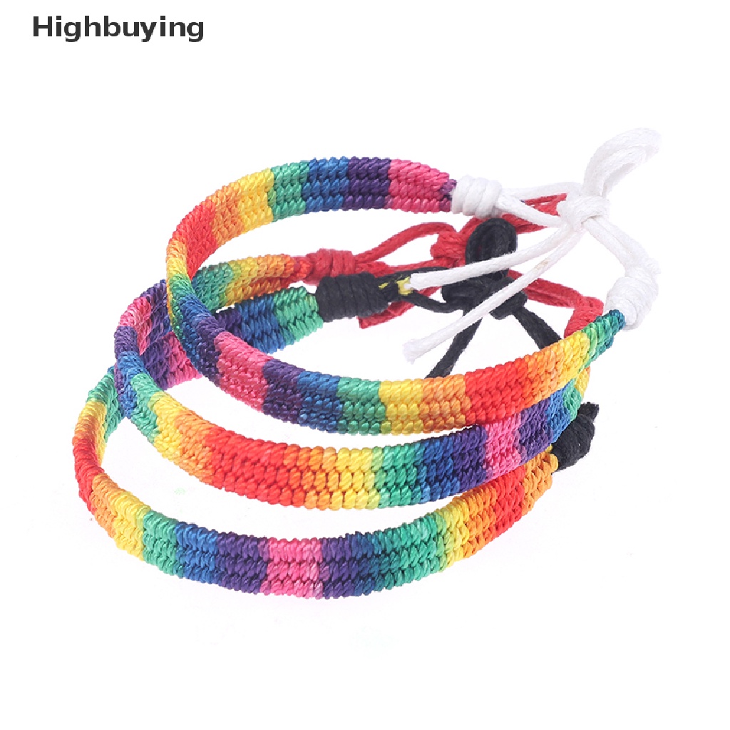 Hbid Charm LGBT Gelang Tali Hujan Untuk Pasangan Pride Gay Wanita Pria Handmade Anyaman Glory