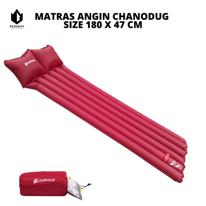 Matras Angin Chanodug - Kasur Angin Tiup Matras Camping Outdoor Gunung - Merah