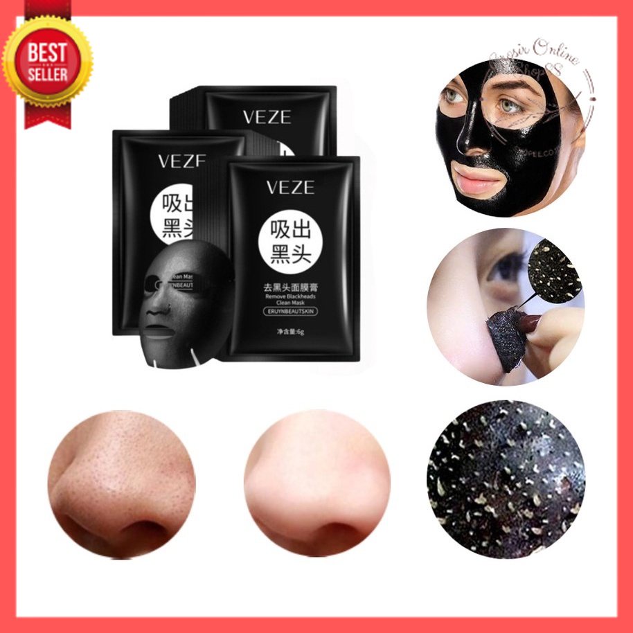 GOS -B411- Masker Komedo Masker Peel Off Veze - Masker Komedo Bamboo Charcoal Blackhead Remover