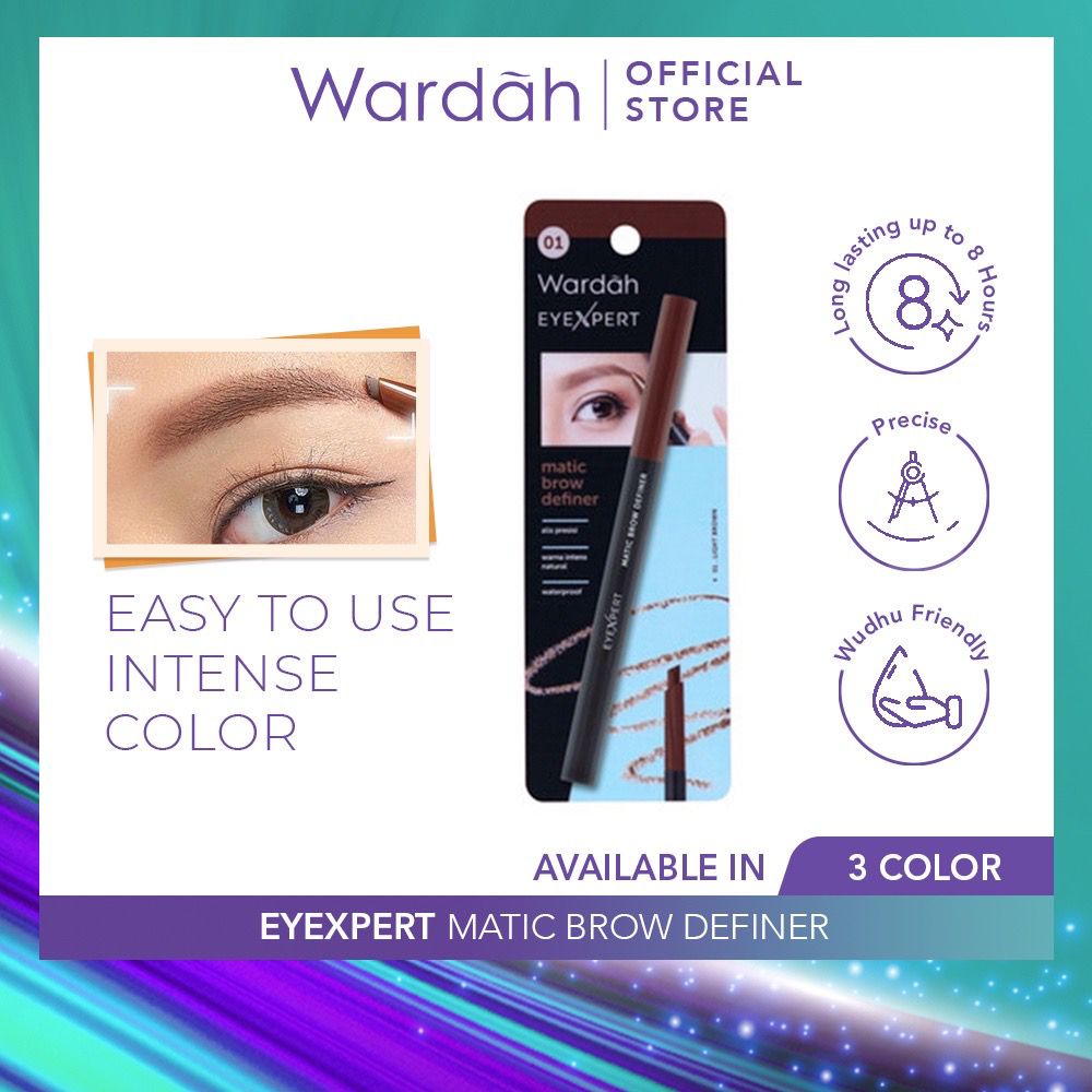 Wardah EyeXpert Matic Brow Definer-Pensil Alis Tahan Air Lama